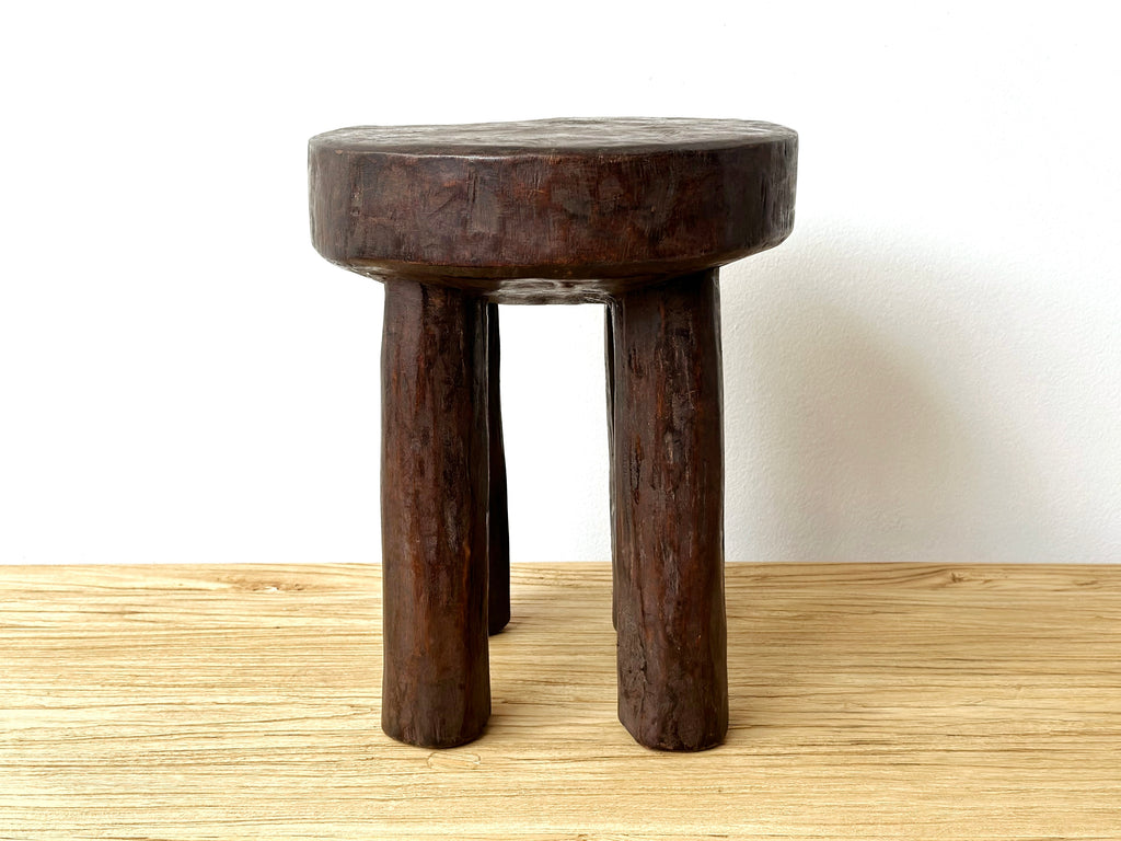 Handcarved Vintage African Short Stool