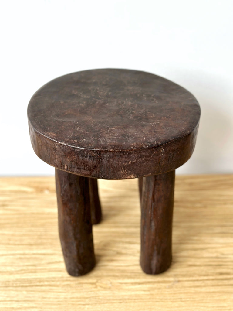 Handcarved Vintage African Short Stool