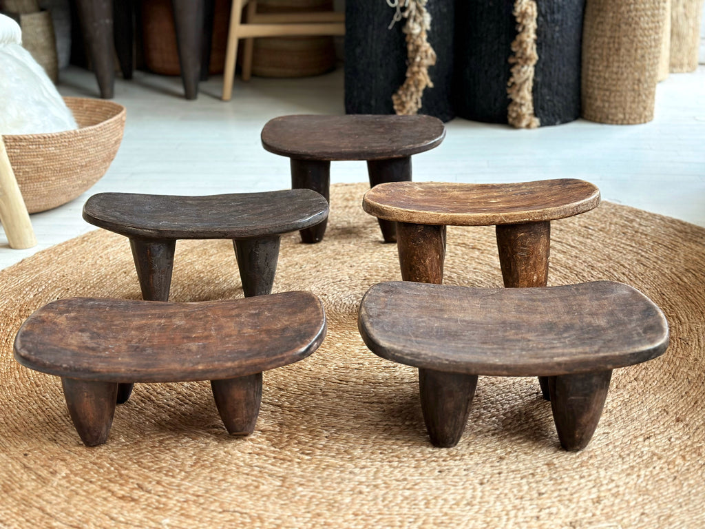 Handcarved Vintage African Small Stool