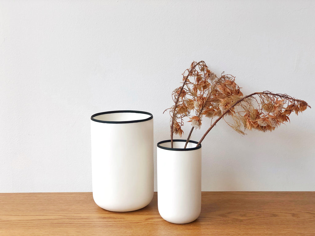 Resin Black Rim Vase
