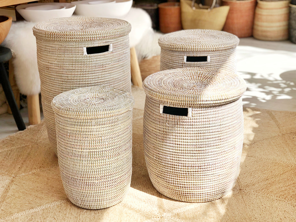 Handwoven Lidded Basket Small – CÔTE À COAST