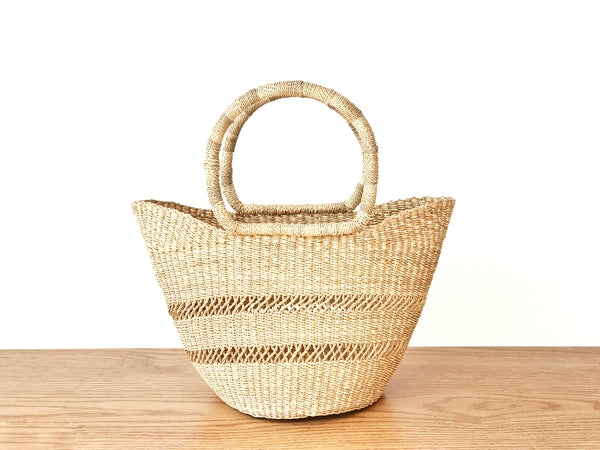 Handwoven Basket Tote Mini Open Weave