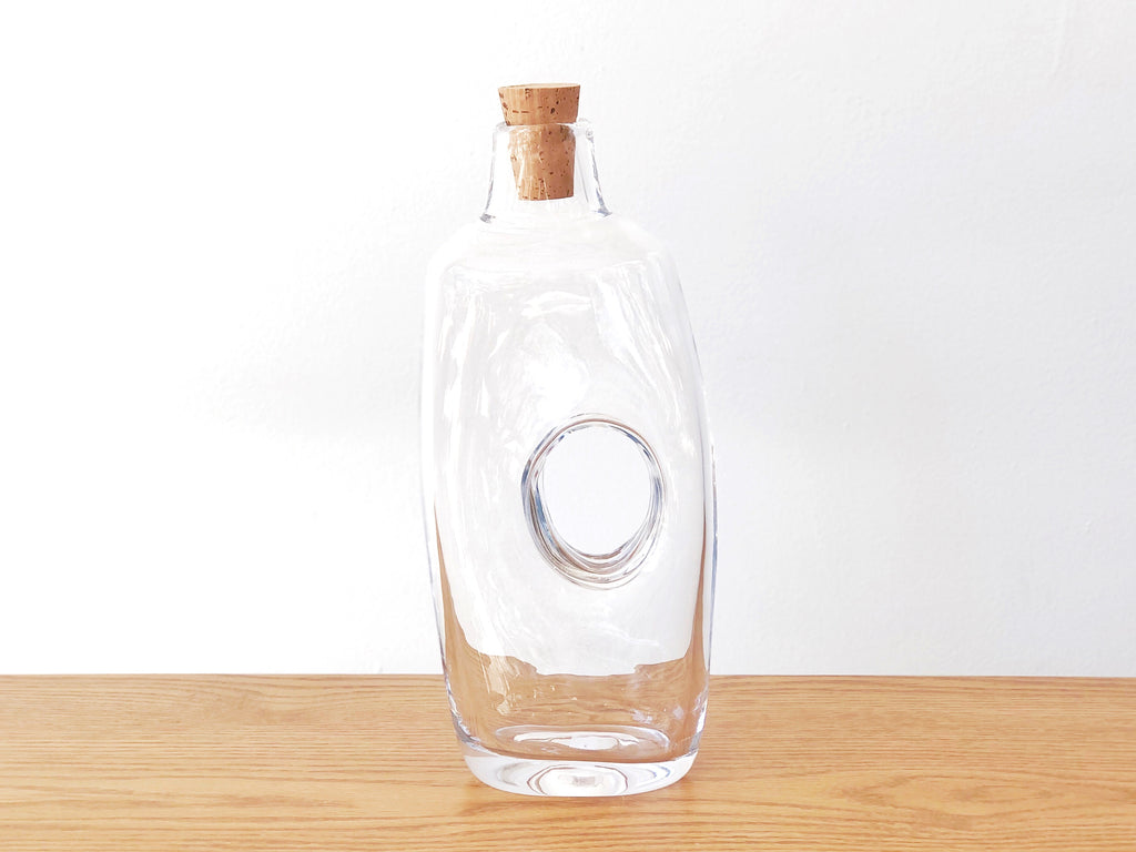 Handblown Glass Carafe with Cork Top
