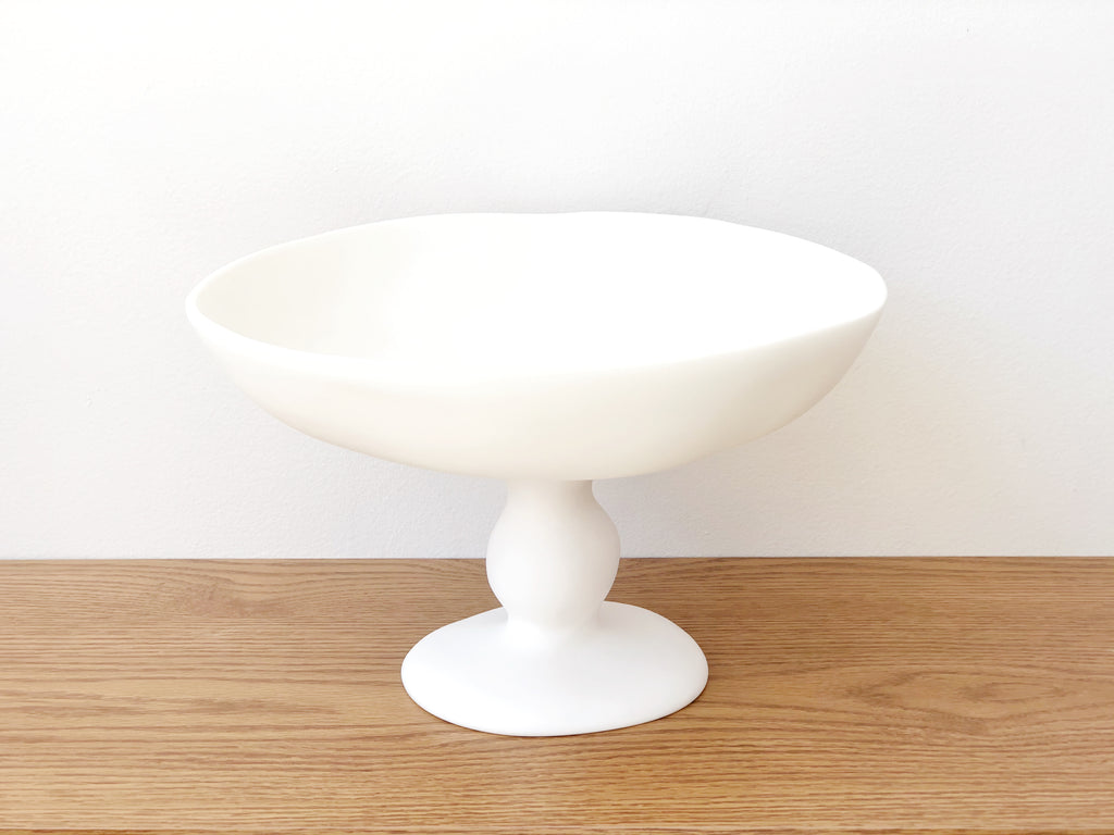 Hand-Sculpted Resin Pedestal Bowl