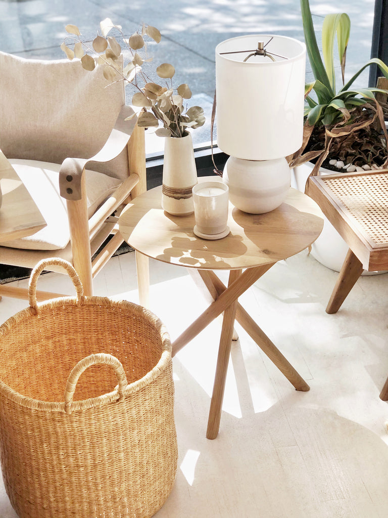 Handwoven Basket with Handles Tall