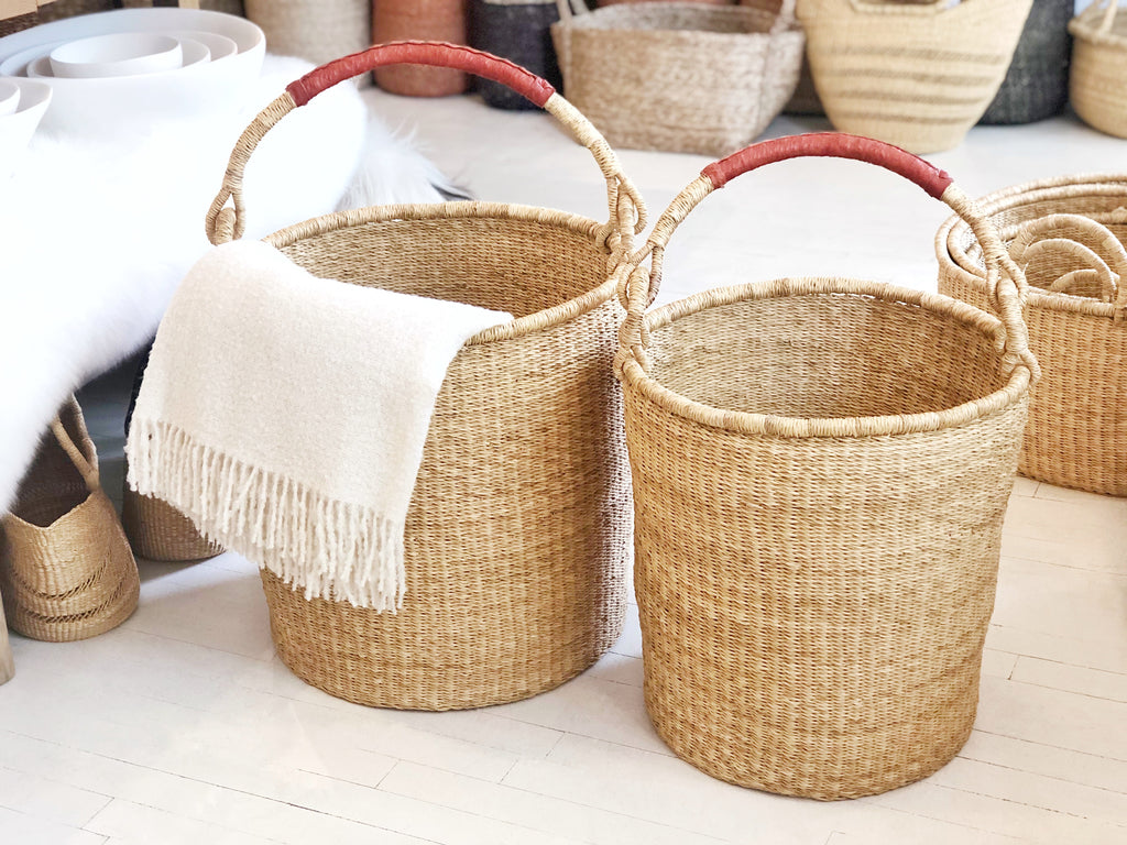Handwoven Basket with Handle Large