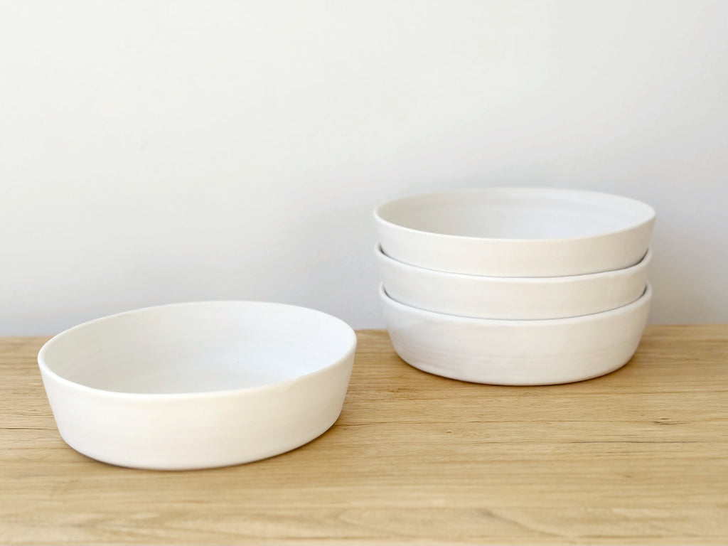 Ceramic White Pasta Bowl