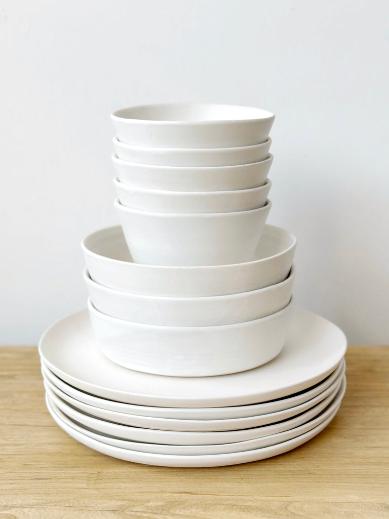 Ceramic White Pasta Bowl