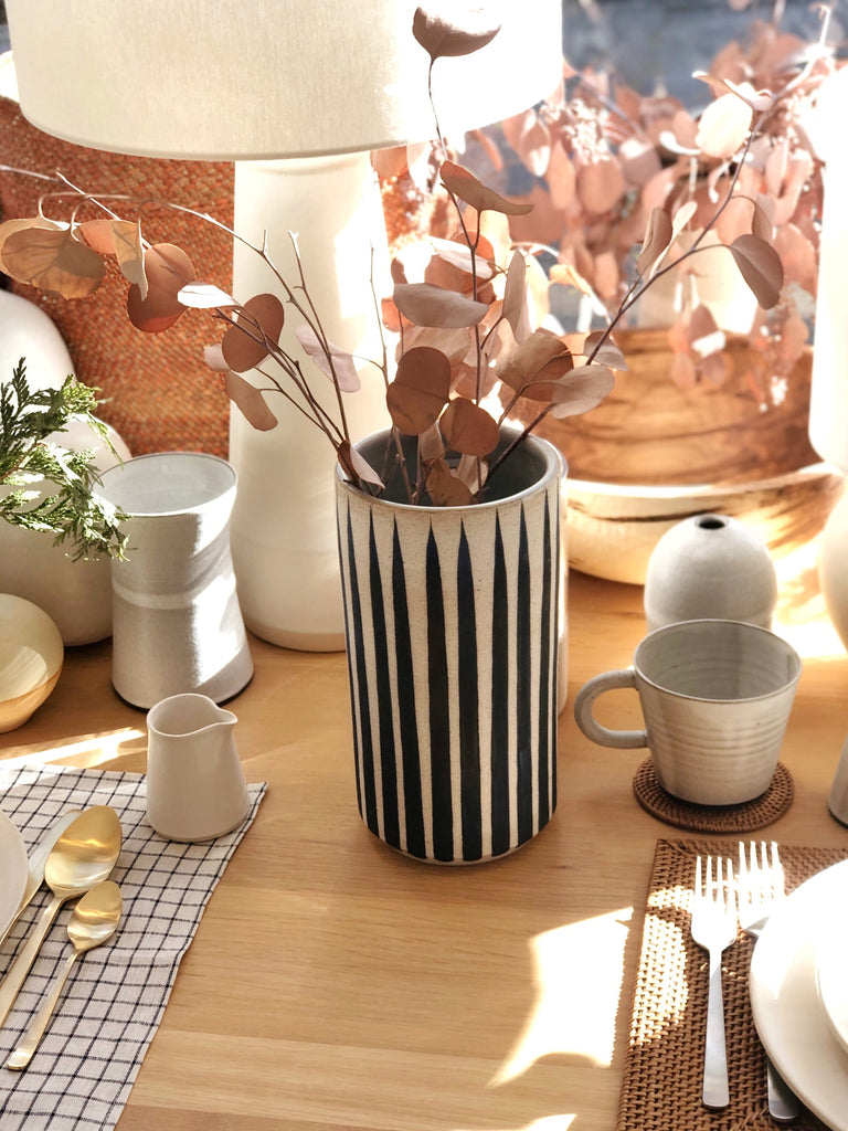Hand-Painted Ceramic Large Vessel Tall