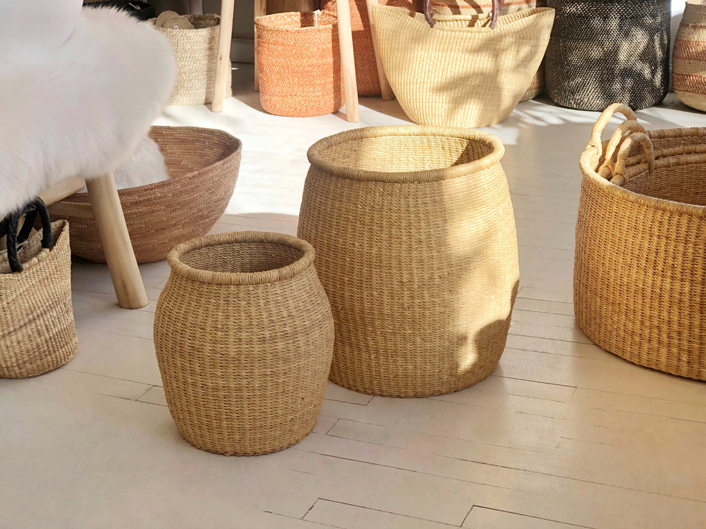 Handwoven Barrel Basket - Large