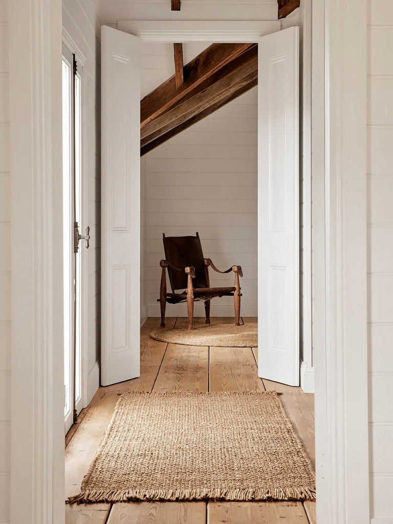 Handwoven Jute Rug / Runner with Tassels