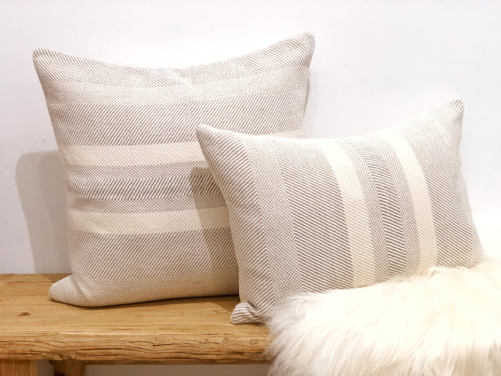 Handwoven Striped Merino Pillow - Small