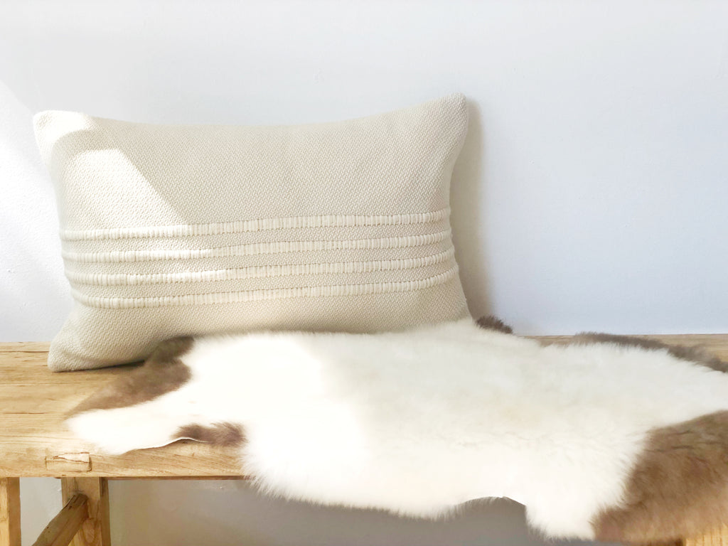 Handwoven Striped Merino Pillow Lumbar