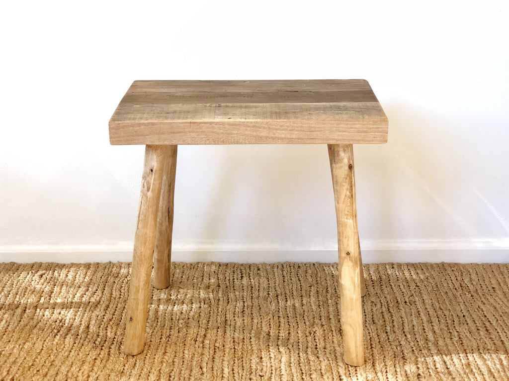Wood Stool / Side Table - Rectangular