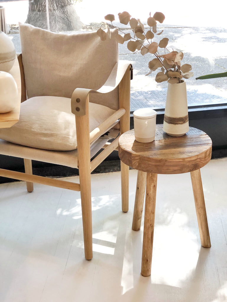 Wood Stool / Side Table - Round
