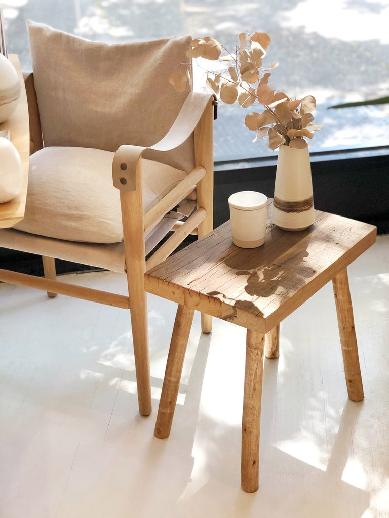 Wood Stool / Side Table - Rectangular